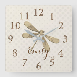 Guld Julhelg Vibe Fyrkantig Klocka