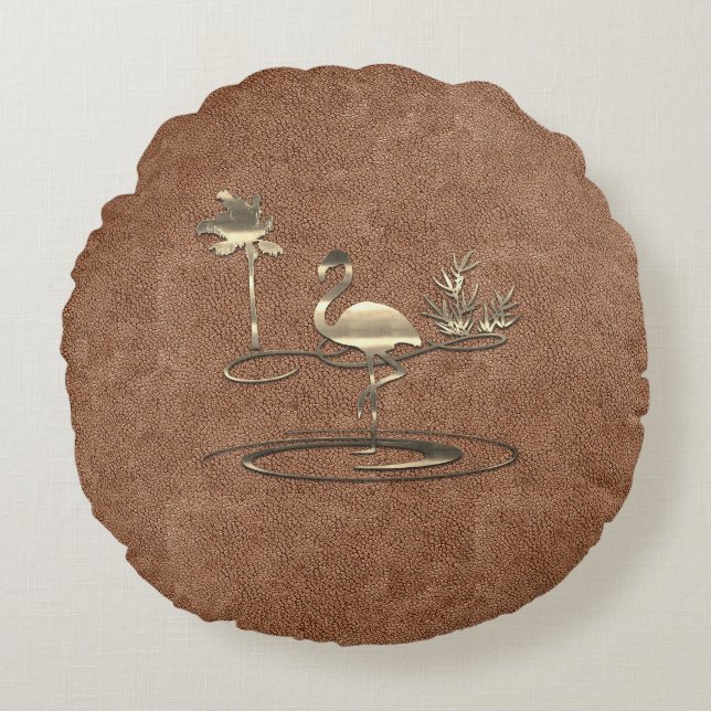 Guld Julhelg Vibe Rund Kudde (Framsidan)