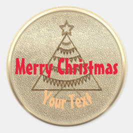 Guld Julhelg Vibe Runt Klistermärke