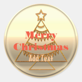 Guld Julhelg Vibe Runt Klistermärke