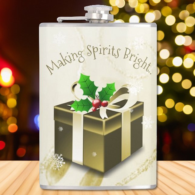 Guld julklapp fickplunta (Gold Christmas Gift Flask)