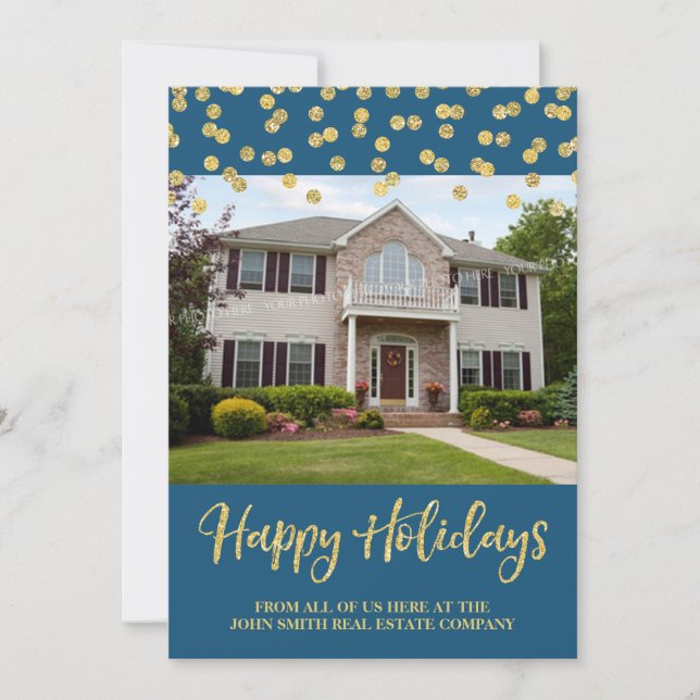 Guld julklapp för konfetti fotoport i Gods Julkort (Framsida)