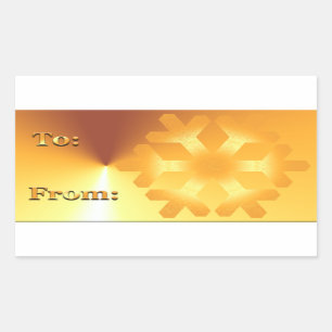 Guld-julklapp Märkre Stickers Snowflake Design Rektangulärt Klistermärke
