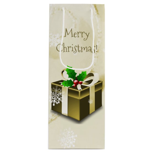 Guld-julklapp Vin Gift Bag (Framsidan)