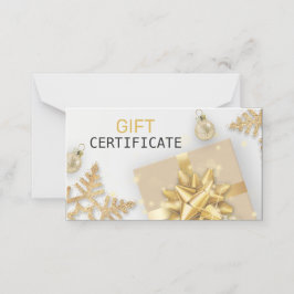 Guld julkort Boll Gift Guld Snöflingor Gift Card Placeringskort
