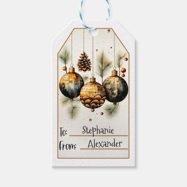 Guld julprydnad (3) presentetikett (Framsidan)