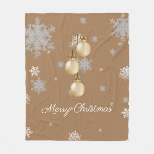 Guld julprydnader Fleece Blanket