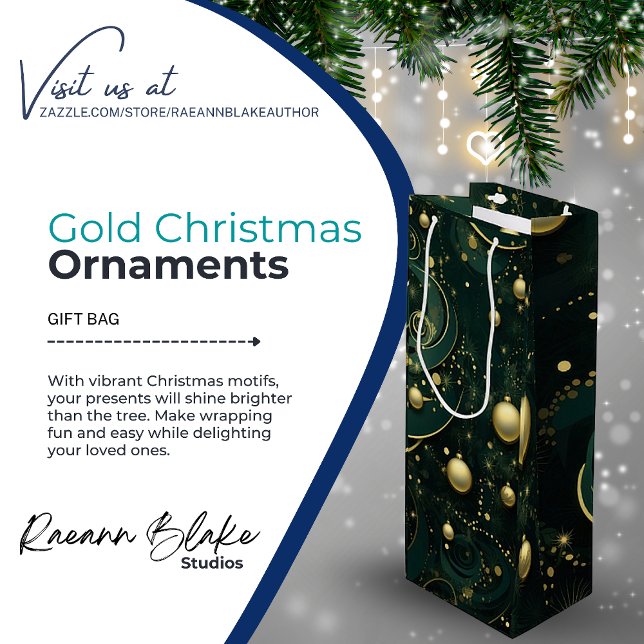 Guld julprydnadsföremål Gift Bag (Skapare uppladdad)