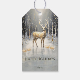 Guld julrenar Helgdag Gift Märkre Presentetikett