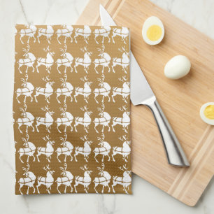 Guld: Julrentornet Towel Helgdag Tea Towels Kökshandduk