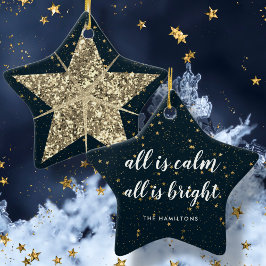 Guld julstjärna | Alla är BrightStor-familjen Julgransprydnad Keramik