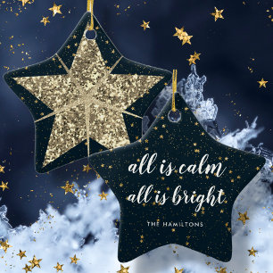 Guld julstjärna Alla är BrightStor-familjen Julgransprydnad Keramik
