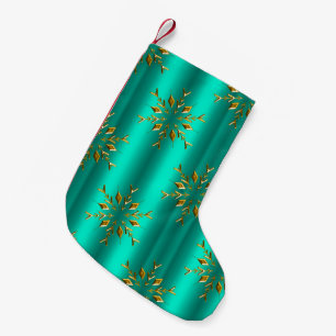Guld julstjärna på Teal Liten Julstrumpa