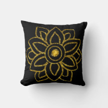 Guld jultomten Poinsettia på Black