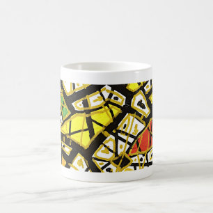 GULD – Jumbo konst-mugg Abstrakt lyxdesign Kaffemugg