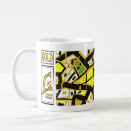 GULD – Jumbo konst-mugg | Abstrakt lyxdesign Kaffemugg