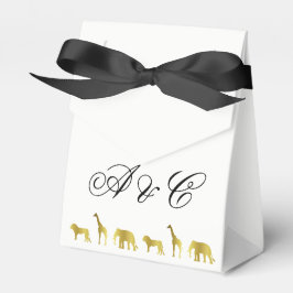 Guld Jungle Animals Party Favor Bags Presentaskar