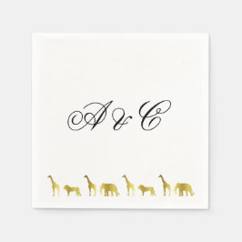 Guld Jungle Animals Party Napkins Pappersservett