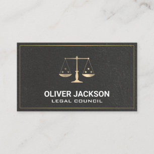 Guld Justice Scales   Black Wall Struktur Visitkort
