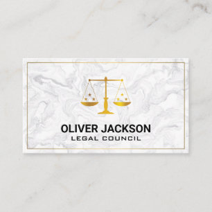 Guld Justice Scales Marble Visitkort