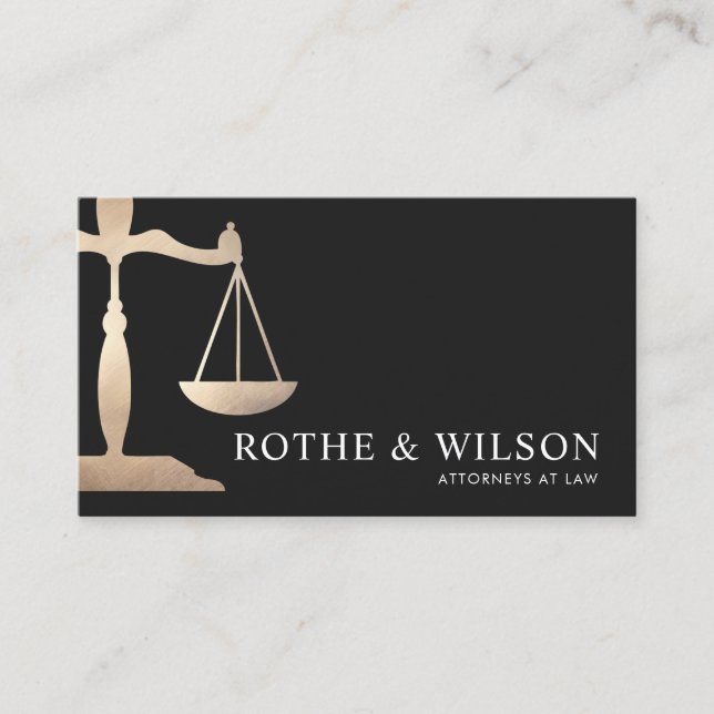 Guld justitieminister  Attorney Black Visitkort (Framsida)