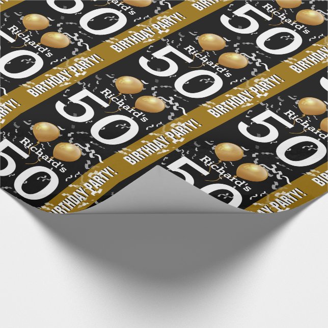 GULD K96Z1 för 50th födelsedag för Presentpapper (Hörn)