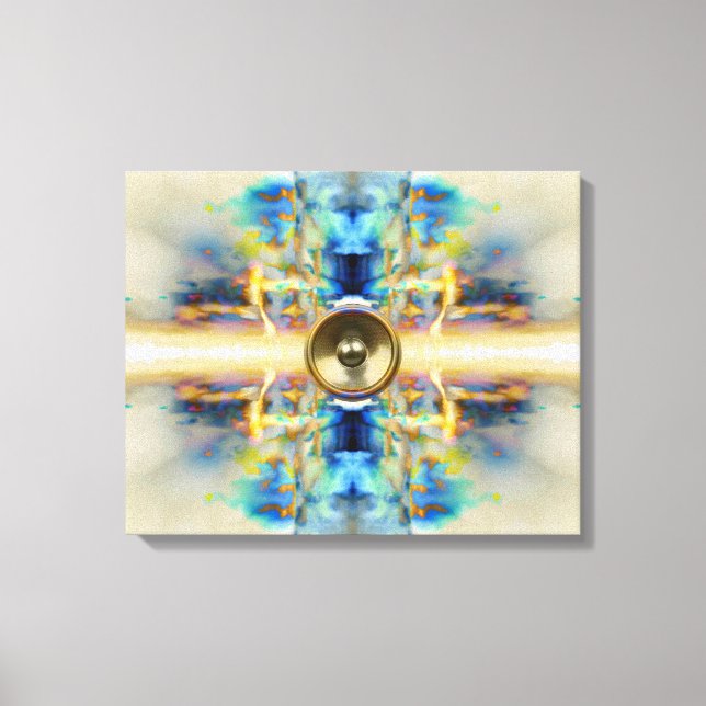 Guld kaleidoskop, musikhögtalare kanvastryck (Framsida)