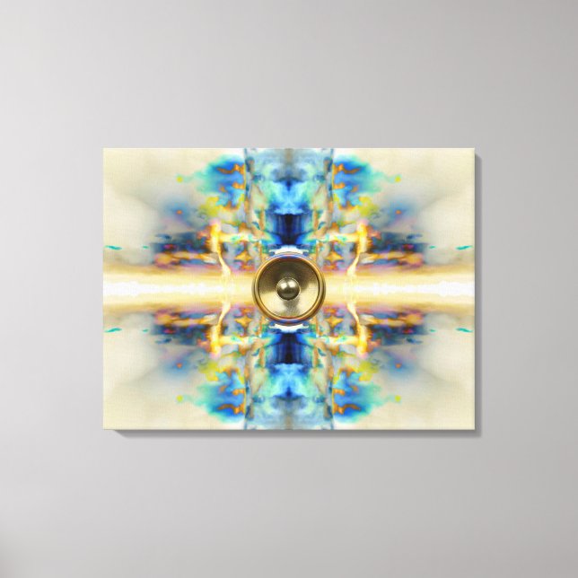 Guld kaleidoskop, musikhögtalare kanvastryck (Framsida)