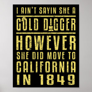 Guld Kalifornien Rush Black History Gift politiskt Poster