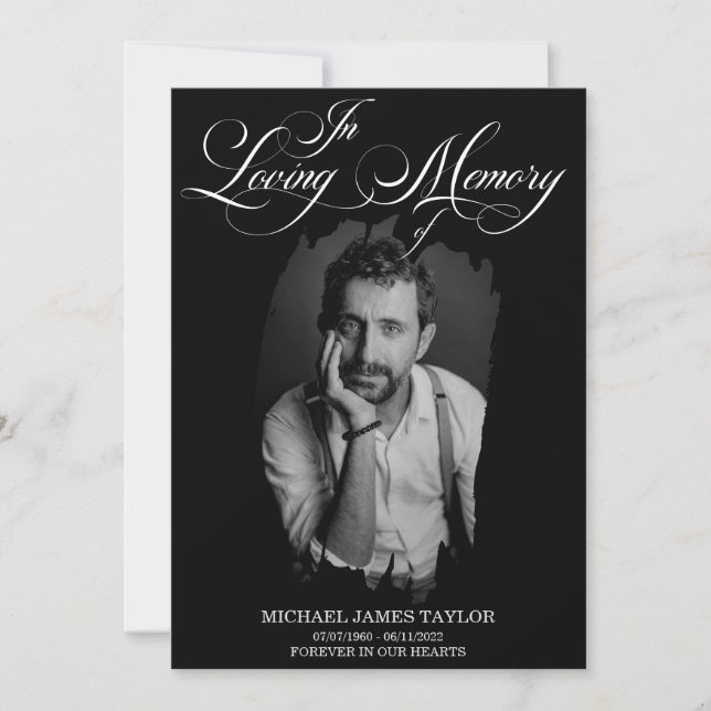 Guld-kallgrafifoto i överljudsminnen inbjudningar (Framsida)