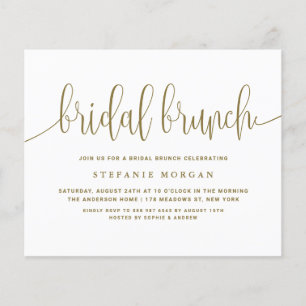 Guld kalligrafi bröllopsbrunch inbjudan