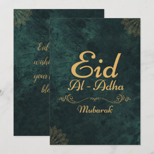 Guld Kalligrafi Eid Al-Adha Mubarak 2025 Julkort