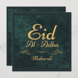 Guld kalligrafi Eid Al-Adha Mubarak 2025 Julkort