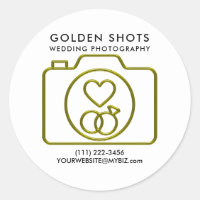 Guld Kamera Hjärta & Bröllopsringar Fotografi