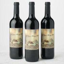 Guld kan du gifta mig med att Frieri skript Vinflaska Etikett