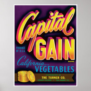 Guld- kapitalvinstGuadalupe Kalifornien grönsaker Poster
