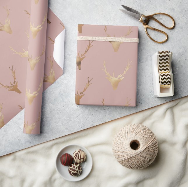 Guld Kära Huvud Rodnad Rosa Högtid Presentpapper (Hantverk)