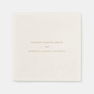 Guld-karamellformad kalligrafi Elegant bröllop Pappersservett