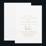 Guld Kärlek Finare Skript spanska Bröllop   Inbjudningar<br><div class="desc">Den spanska bröllopsinbjudan i guld kärlek är perfekt för ett bröllop. Den enkla utformningen och utformningen av eleganten har skripttypografin klassisk och finare i guld.</div>