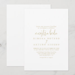 Guld Kärlek Finare Skriptskript Nuestra Boda Bröll Inbjudningar