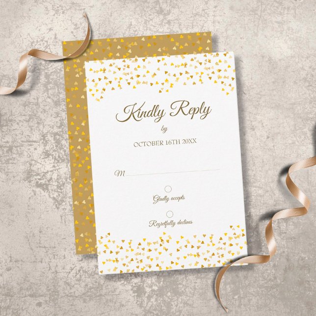 Guld Kärlek Hearts Confetti Elegant Chic OSA Kort (Skapare uppladdad)