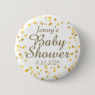Guld kärlek hjärtan baby shower / Sprinkle Knapp