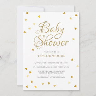 Guld kärlek hjärtan konfetti Baby Shower / Strösse Inbjudningar