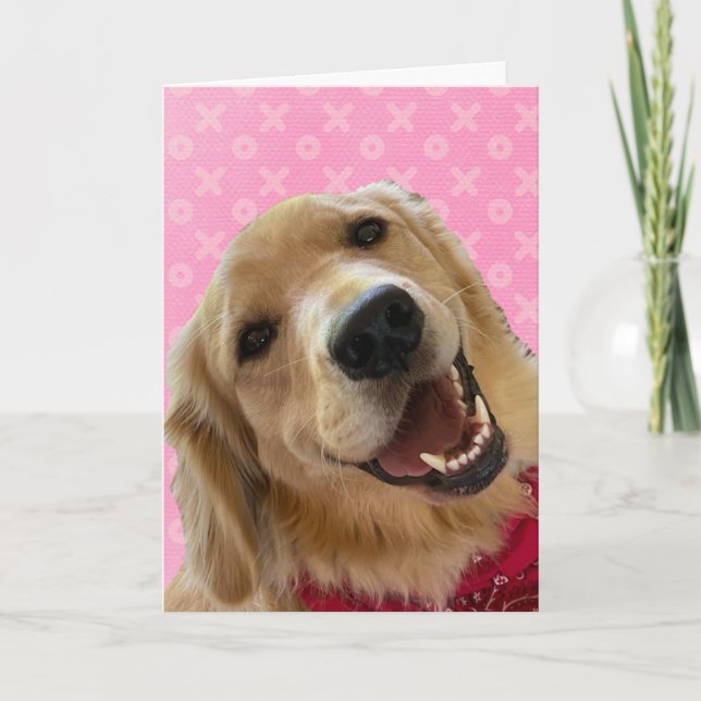 Guld kärlek Rosa kramar kyssar Alla hjärtans dag-k Kort (Framsida)