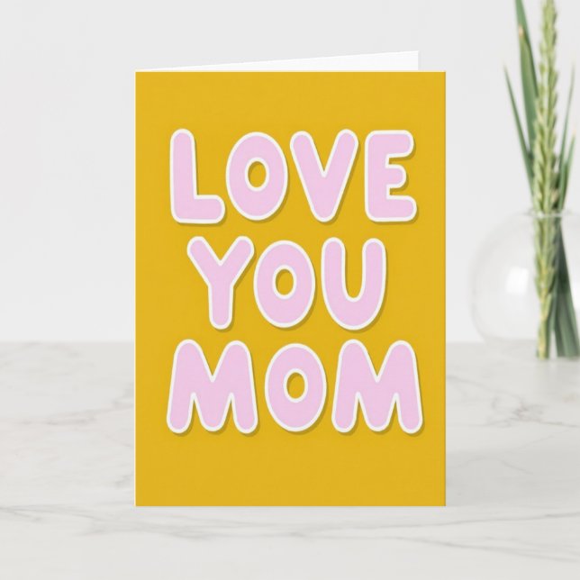 Guld kärlek till dig mamma-kort kort (Framsida)