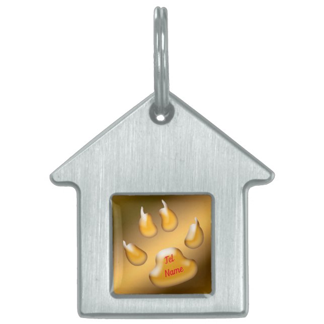 Guld Katt ID-bricka Husdjur (Framsidan)
