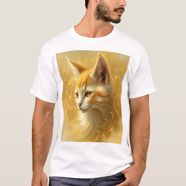 Guld katt  t shirt (Framsida)