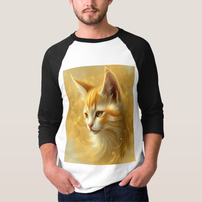 Guld katt  t shirt (Framsida)