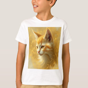 Guld katt t shirt