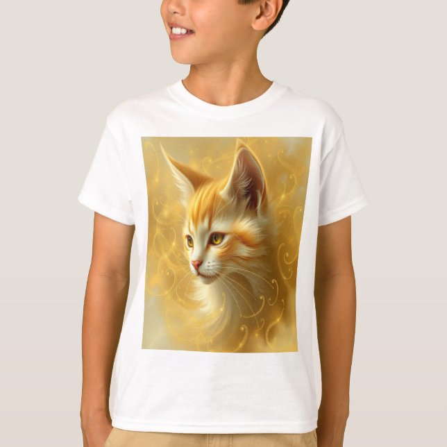 Guld katt  t shirt (Framsida)